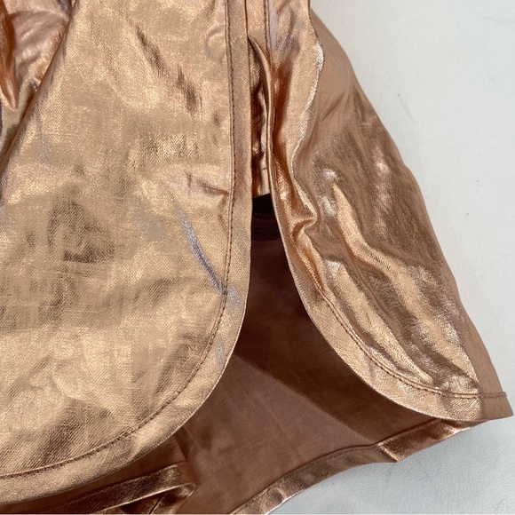 A.L.C. ALC Ryder Gold Metallic Linen Shorts Large - Picture 4 of 7